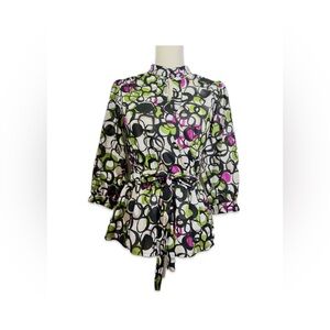 Banana Republic Wrap Peplum Blouse Women’s Size M Black, Green, Pink, White, Tan